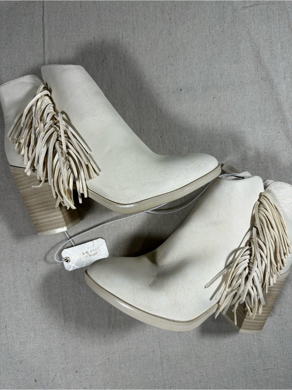 Altard State Fringe Ankle Booties in Off-White